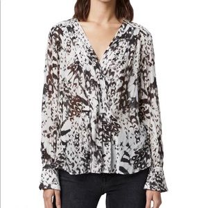 ALL SAINTS Sheril Printed Crossover Top NWT Size S